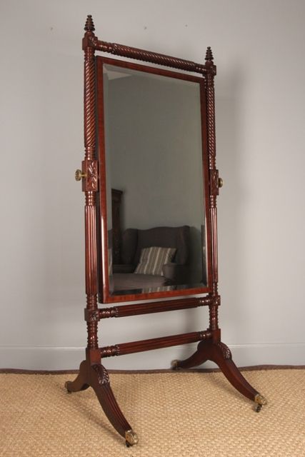 George IV Mahogany Cheval Mirror
