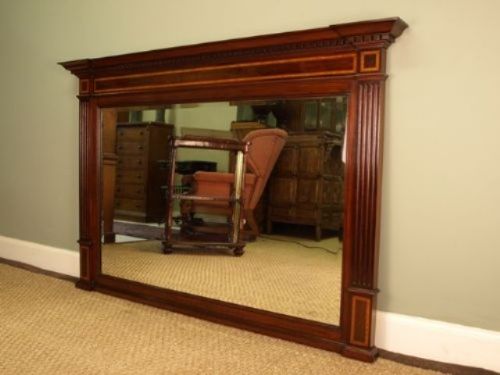 fig 1. A Large Mahogany Inlaid Overmantel Mirror