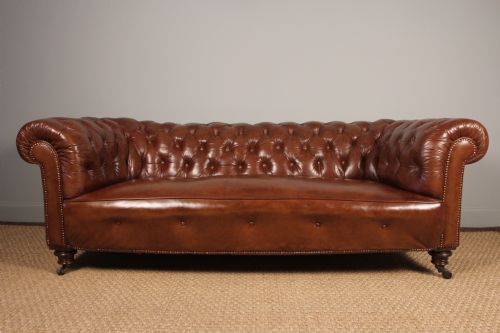 Superb Victorian Leather Chesterfield