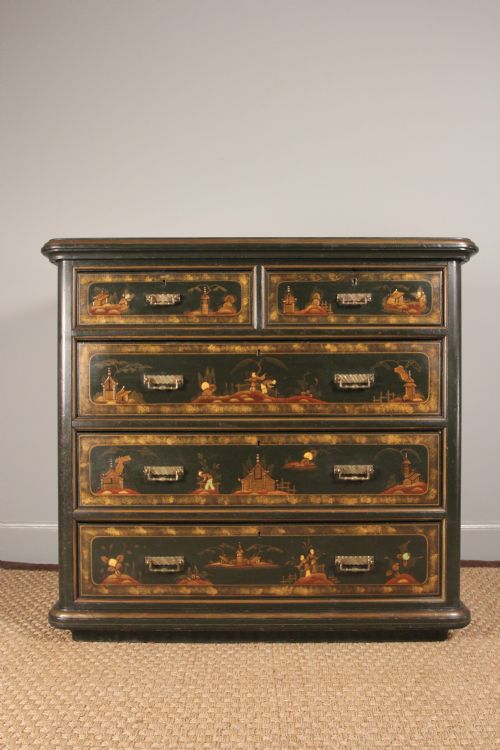 Stunning 19th Century Japanned Chest of Drawers