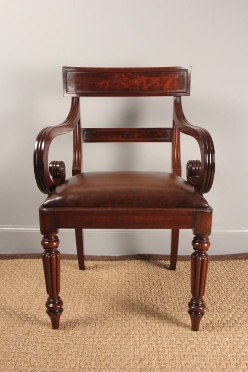 fig 1. A Superb George IV Gillows Mahogany Elbow Chair