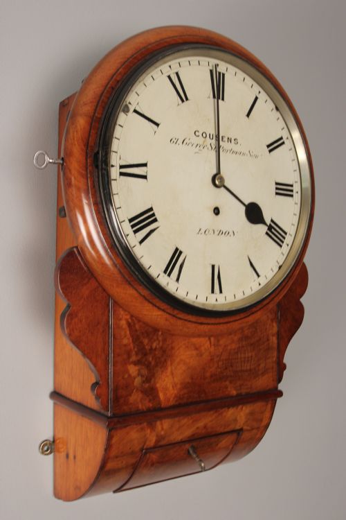 Stunning 19th C. 10 Inch Mahogany London Dial Clock