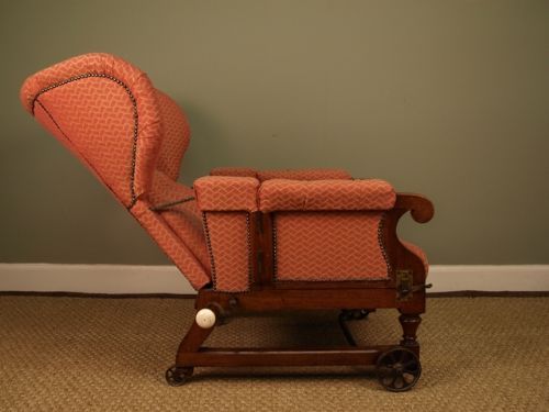 A Large Victorian Mahogany Reclining Armchair