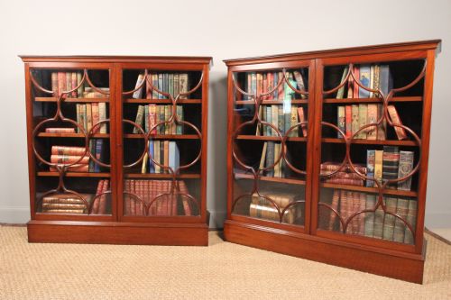 A Victorian of Mahogany Bookcases/display Cabinets