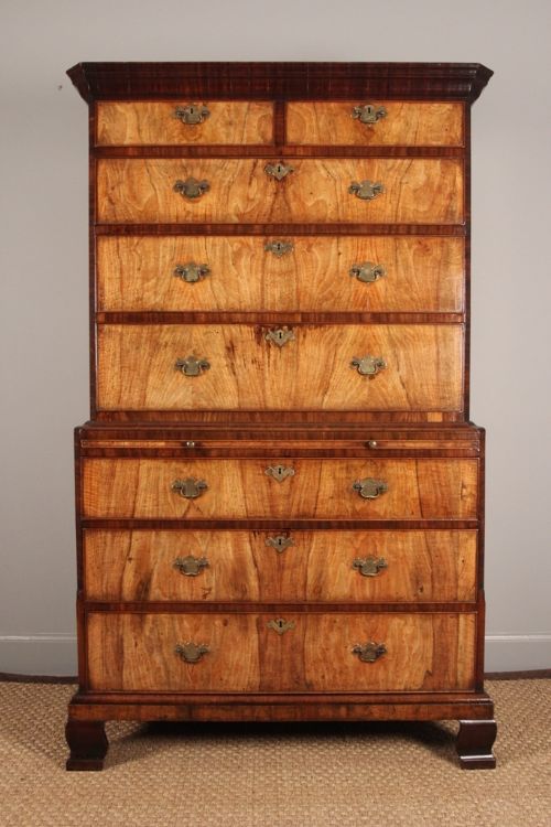 A George II Walnut Chest on Chest C.1740