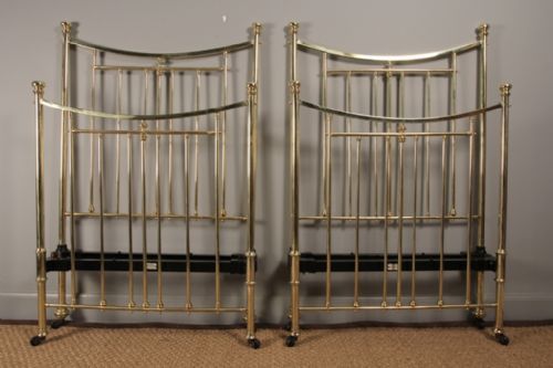 A Rare Pair of Maple & Co Brass Beds