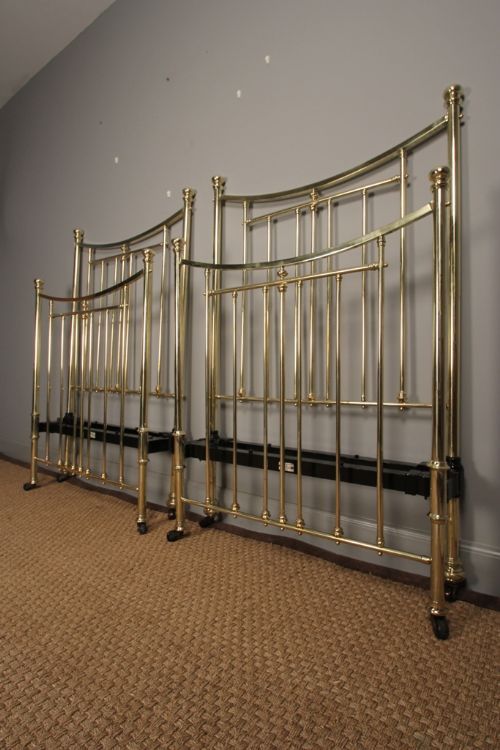 fig 1. A Rare Pair of Maple & Co Brass Beds