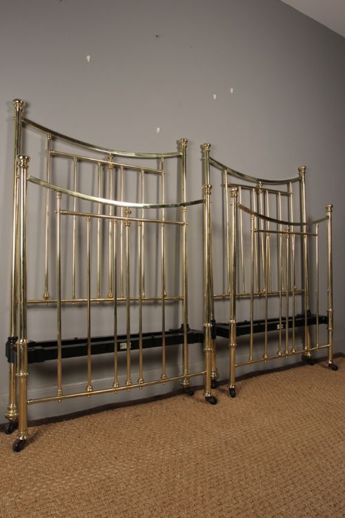 fig 2. A Rare Pair of Maple & Co Brass Beds