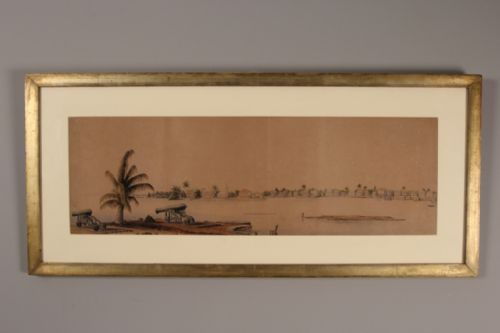 19th Century Colonial Fort Watercolour