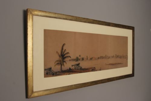 fig 1. 19th Century Colonial Fort Watercolour