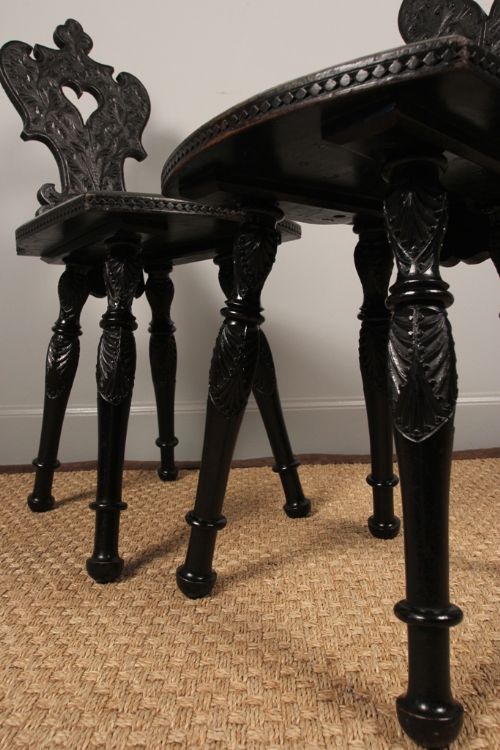 A Pair of 19th Century Colonial Hall Chairs