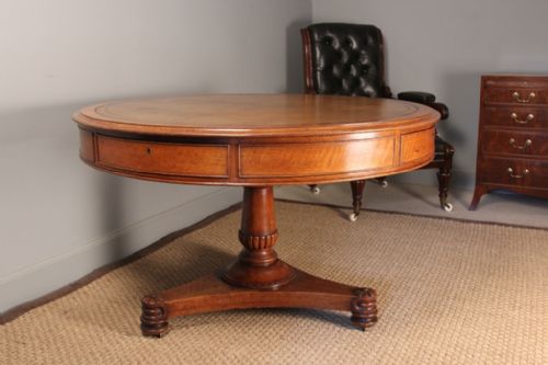 An Revolving Oak Drum Table by T & G Seddon. C1840