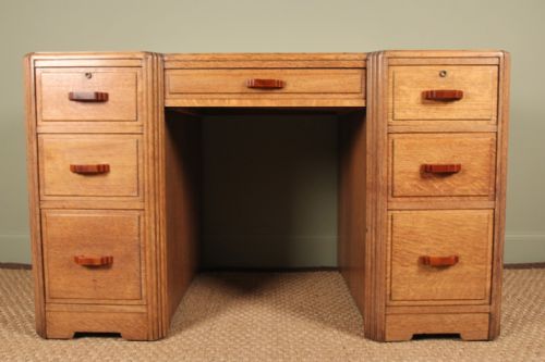 Art Deco Light Oak Desk