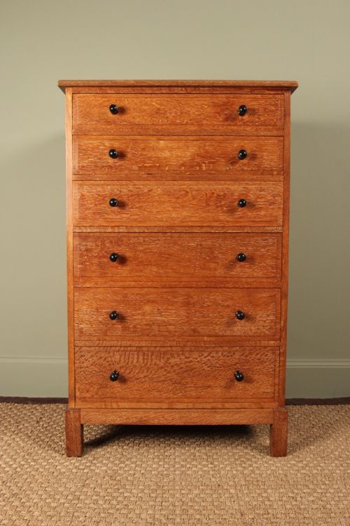 Heals Oak Pillar Chest of Drawers