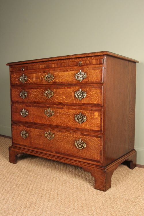 George III Oak and Mahogany Bachelors Chest
