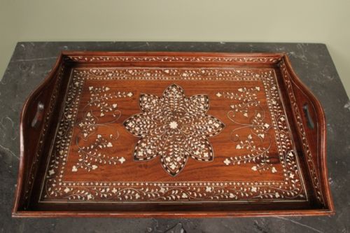 A Fine Inlaid Bone & Ebony Tray