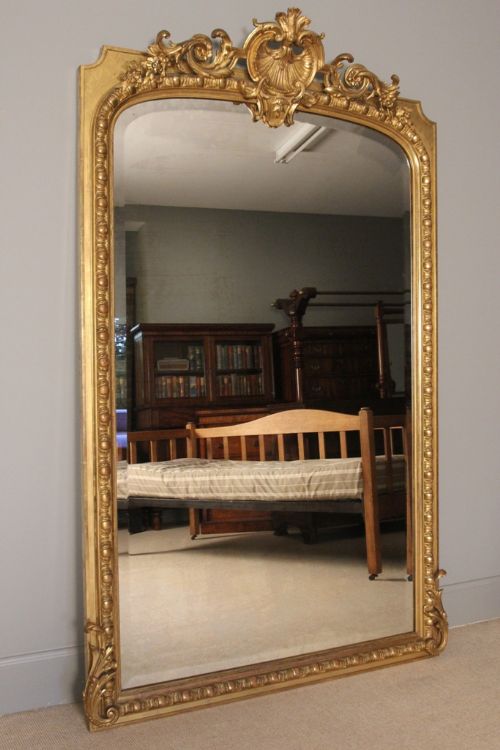 19th C. Large French Giltwood Mirror