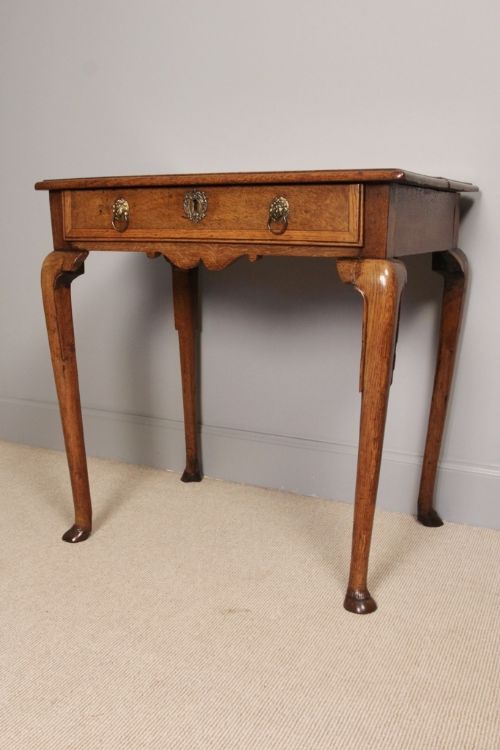 18th C Light Oak Lowboy with Hooved Feet