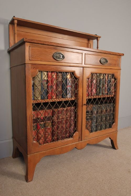 A Small 19th C. Pitch Pine Cabinet/bookcase