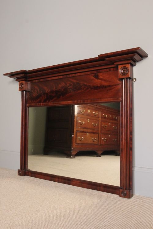 Small George IV Mahogany Overmantel Mirror