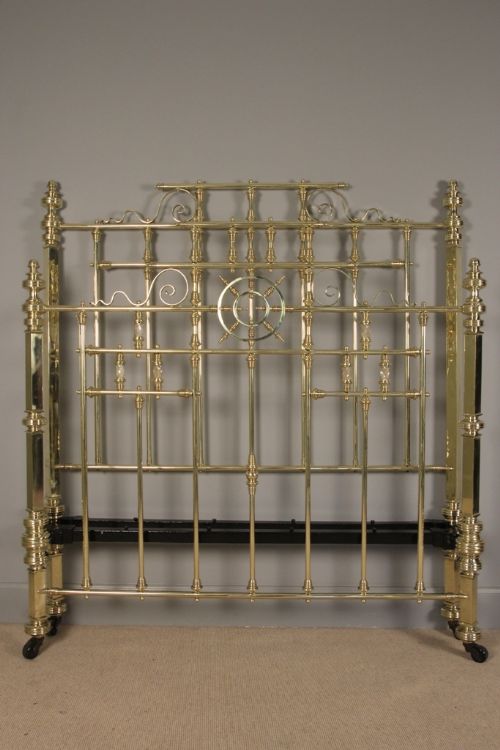 Exceptional Brass & Mother of Pearl 4ft 6 Bed Double