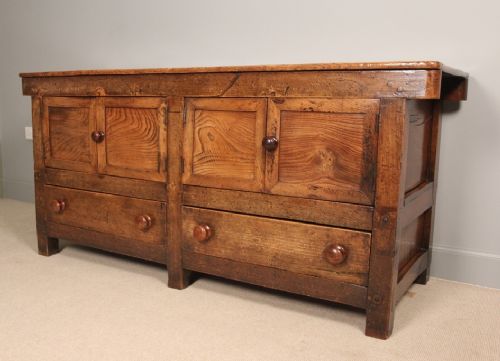 Early 19th C. Solid Elm Dresser Base