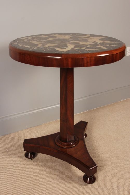 Stylish 19th C. Mahogany and Marble Side Table