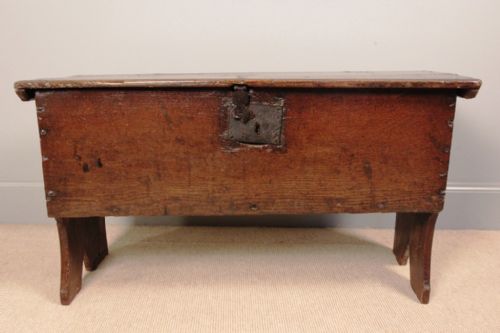 fig 1. Charming 17th C. Oak Plank Coffer