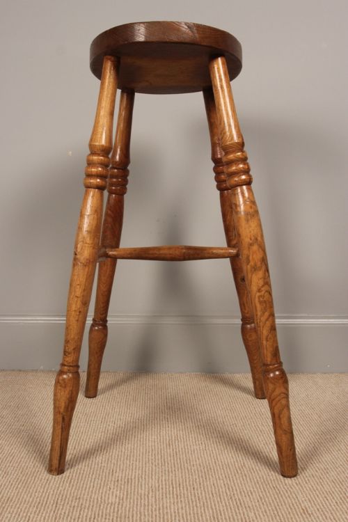 A Victorian Elm & Ash High Stool