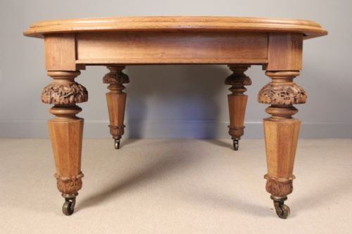 19th C Solid English Oak Dining Table