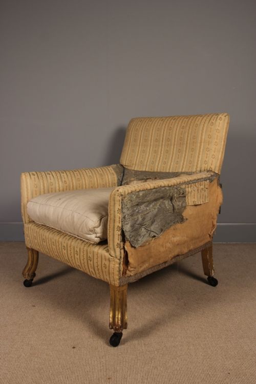 Rare Howard & Sons Gilt Armchair