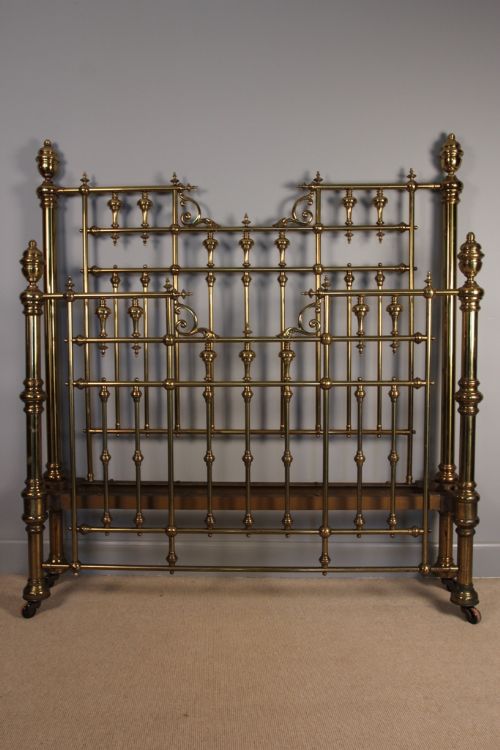 Superb Victorian Lacquered Kingsize Brass Bed