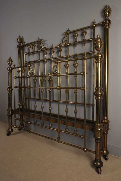 fig 1. Superb Victorian Lacquered Kingsize Brass Bed