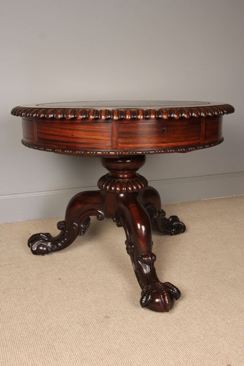 Small Goncalo Alves Drum Table Atb. Gillows