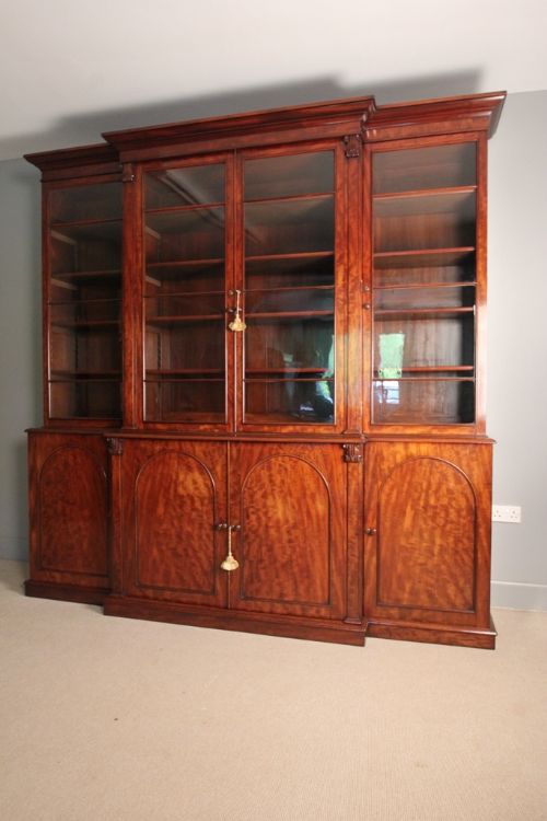 A Large Victorian Triple Breakfront Bookcase
