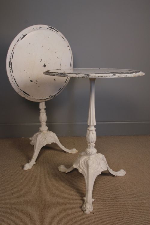 Pair of Tilt Top Cast Iron Garden Tables