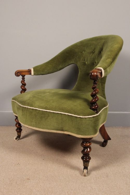 19th C Rosewood Upholstered Armchair