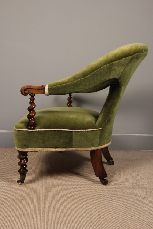 fig 1. 19th C Rosewood Upholstered Armchair