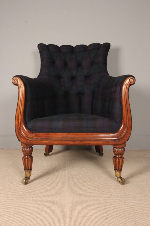 A Good Regency Upholstered Bergere