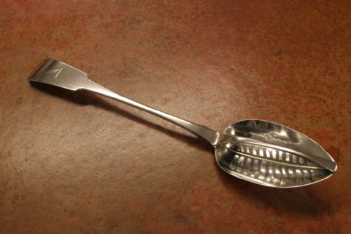 A Irish Solid Silver Straining Spoon