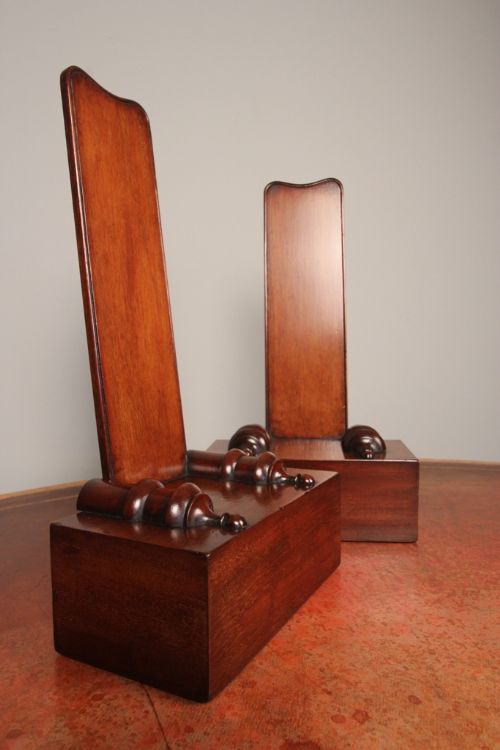 A Large Pair of 19th C Mahogany Plate Stands