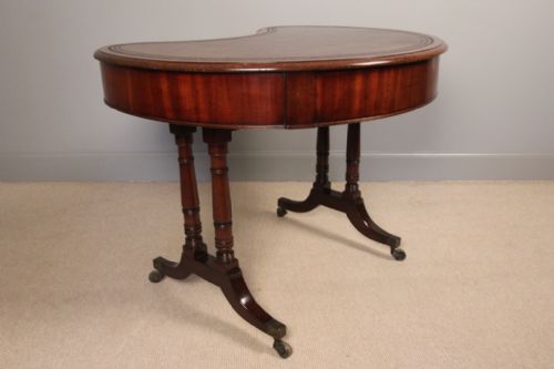 fig 1. George IV Mahogany Kidney Shaped Desk