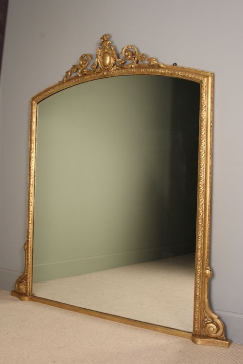 19th Century English Giltwood Overmantle Mirror