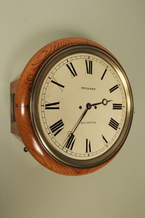 19th C English Oak Double Fusee Dial Clock