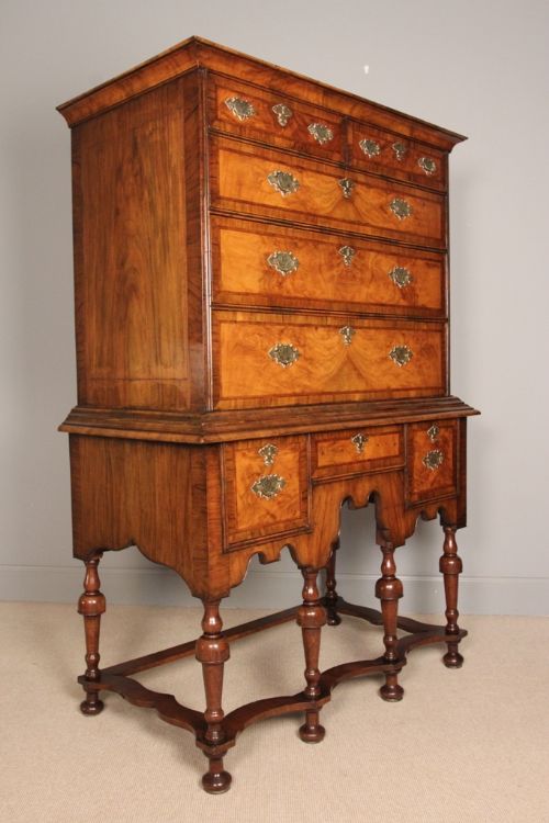 William & Mary Walnut Chest on Stand