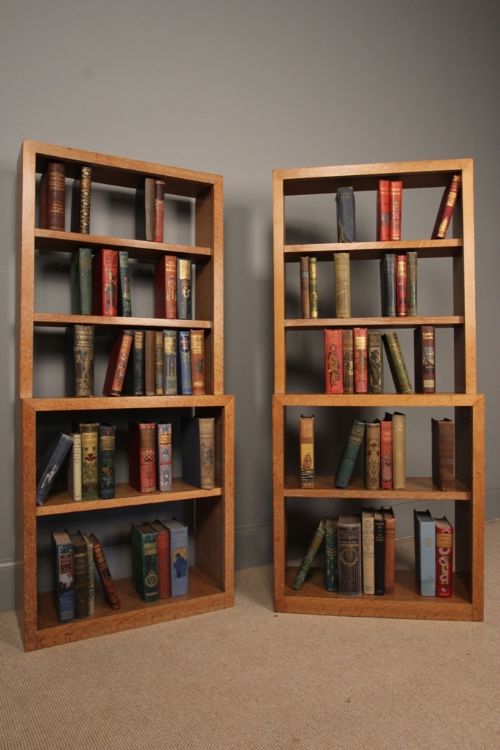 Pair of Solid Oak Open Shelves Style of Heals
