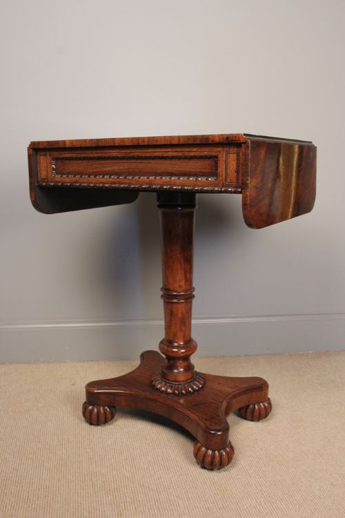 George IV Rosewood Pedestal Side Table
