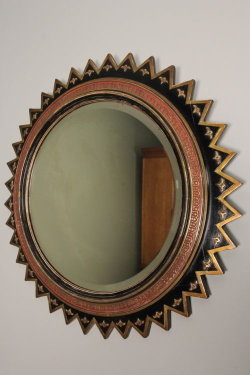 Aesthetic Gilded & Painted Wall Mirror