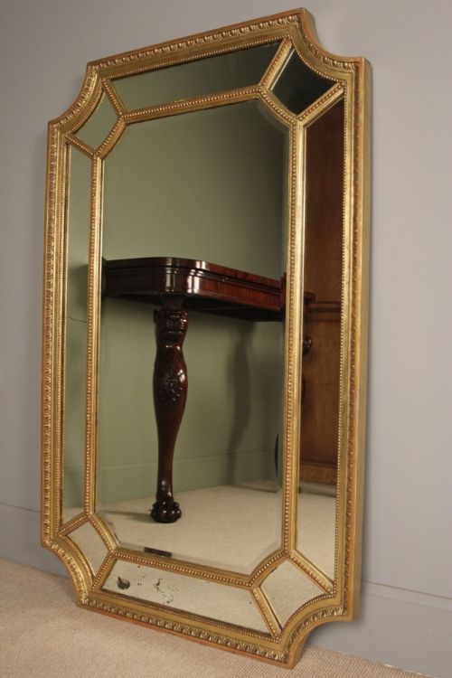 Large Giltwood Sectional Margin Mirror