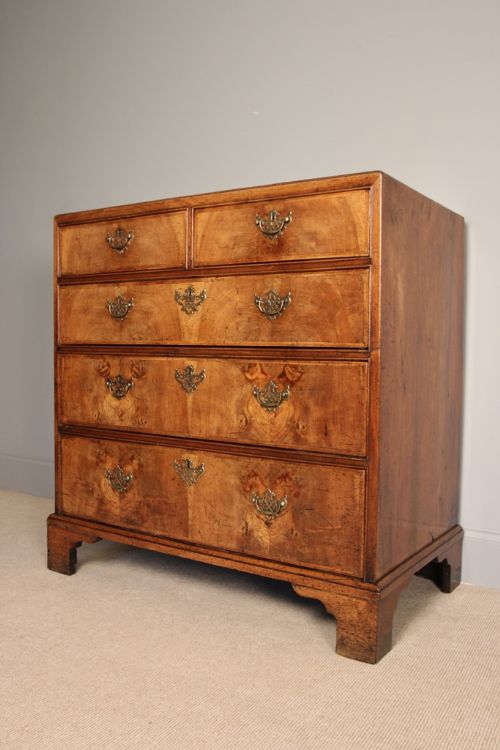 George II Figured Walnut Chest of Drawers